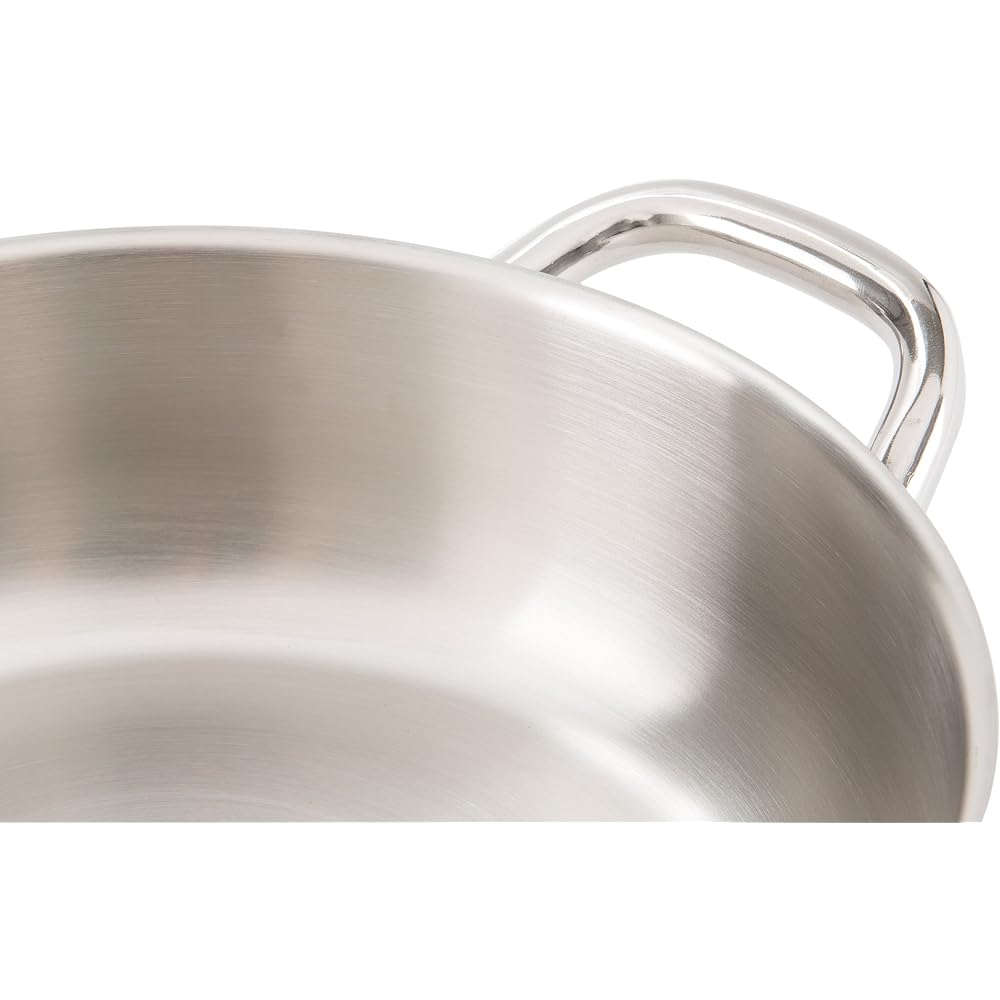 Barazzoni Two-handed pot stainless steel ∅24 x H8.5cm Low casserole CHEF LINE 163104024