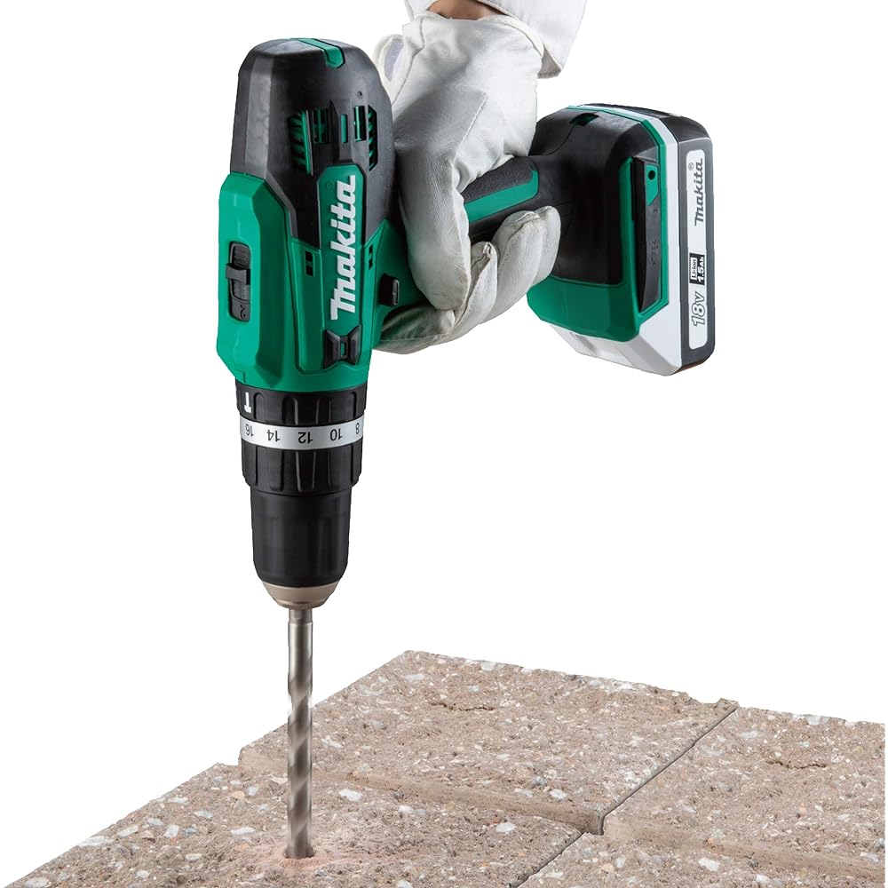 Makita Rechargeable Vibration Driver Drill 18V1.5Ah with Battery and Charger MHP003DSX Green