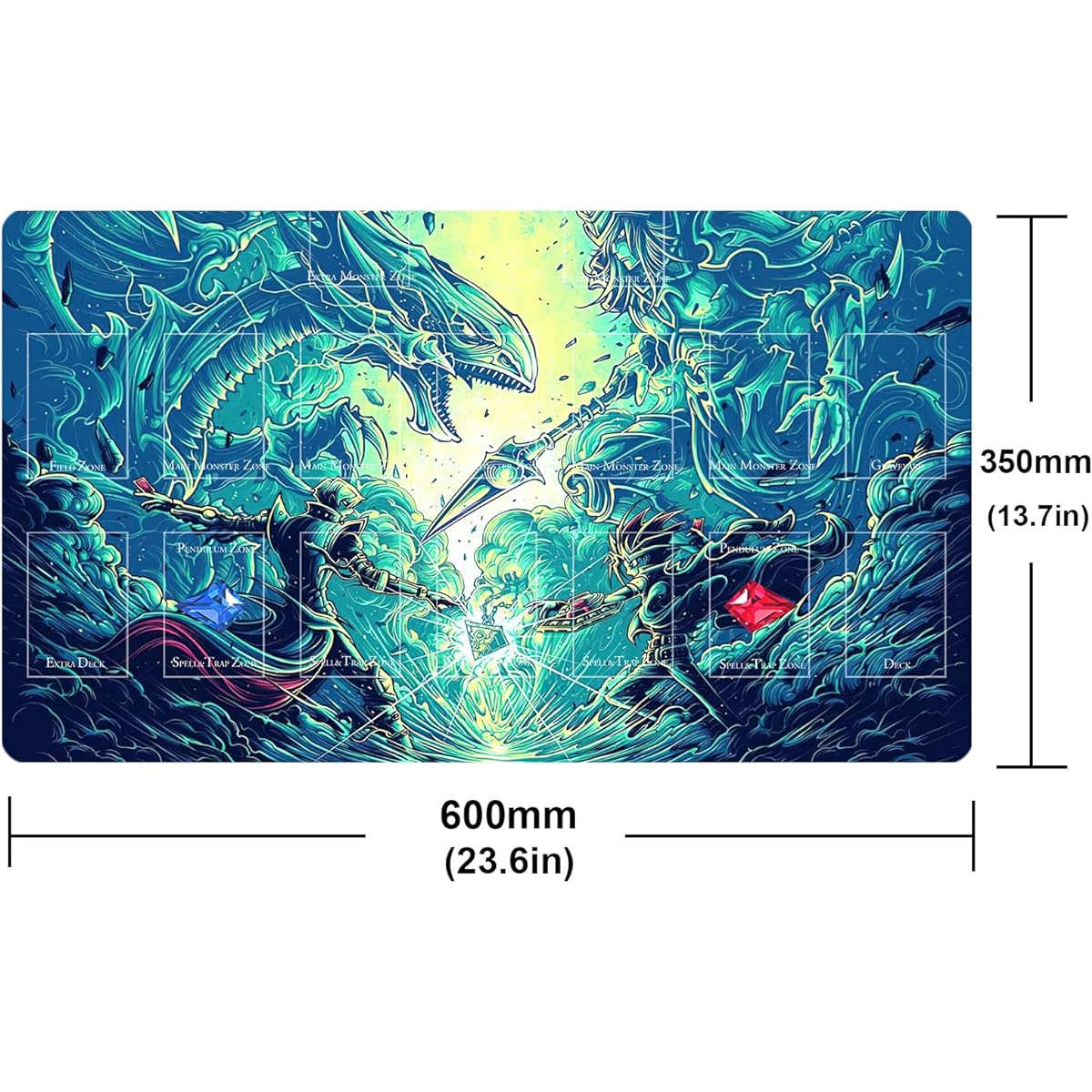 sabermaster Card Rubber Mat Duel Mat Game Competition Pad Mat Card Binder Deck 23.6x13.7inch (Painting 2)