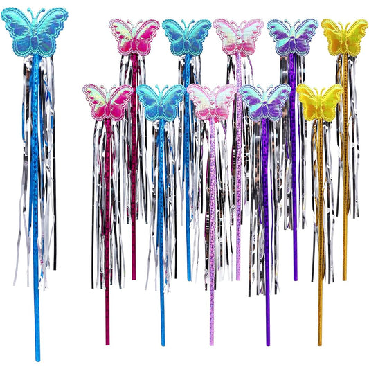 30pcs Butterfly Decorations Fairy Sticks Party Supplies Fairy Princess Wands Colorful Party Photo Props Birthday Party Decorations Baby Shower Decorations Tea Party Favors Valentine's Day Decorations