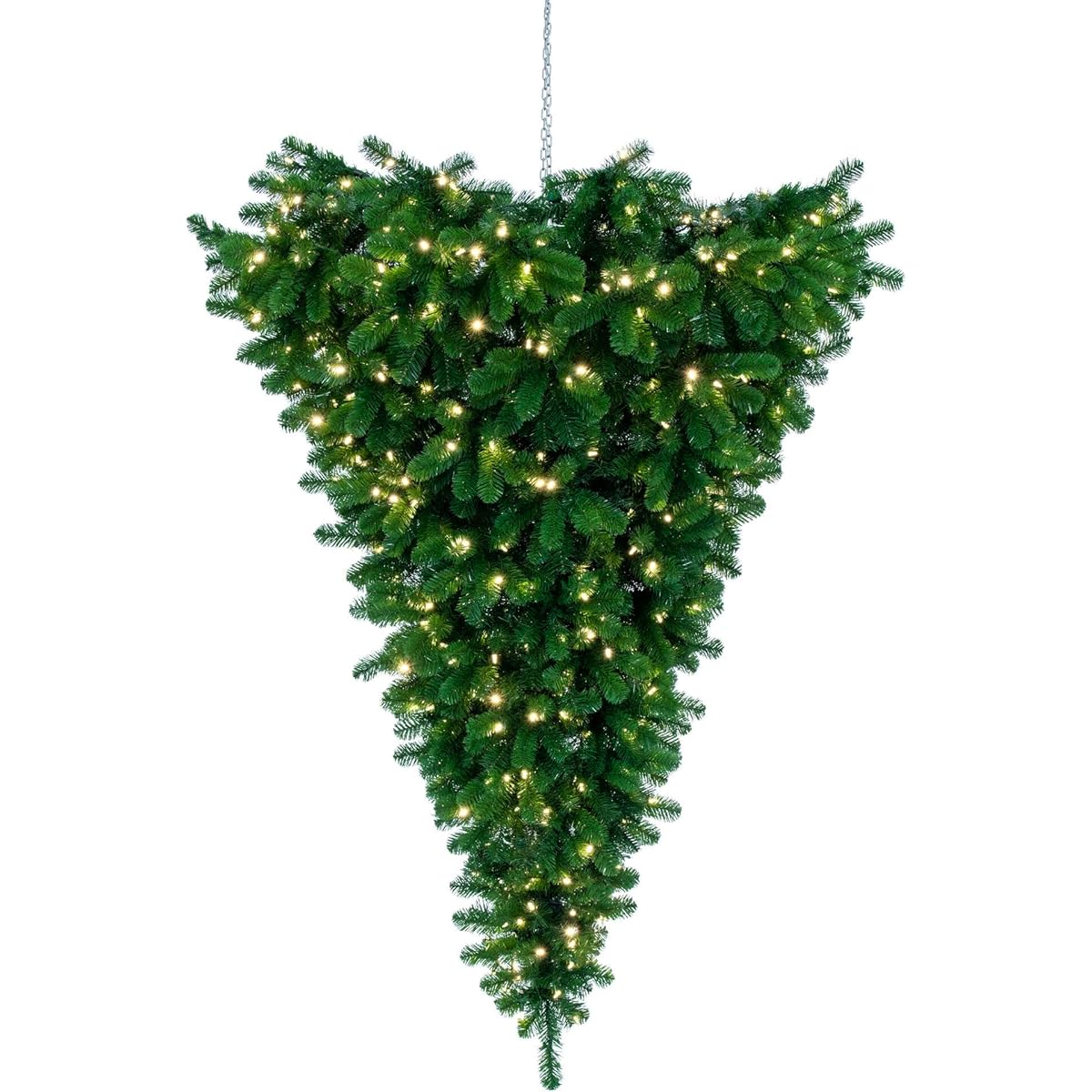 Vickerman 6' American Upside Down Artificial Christmas Tree - Warm White Dura-Lit® LED Lights - Faux Upside Down Christmas Tree - Seasonal Home Decor