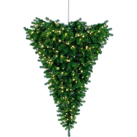 Vickerman 6' American Upside Down Artificial Christmas Tree - Warm White Dura-Lit® LED Lights - Faux Upside Down Christmas Tree - Seasonal Home Decor