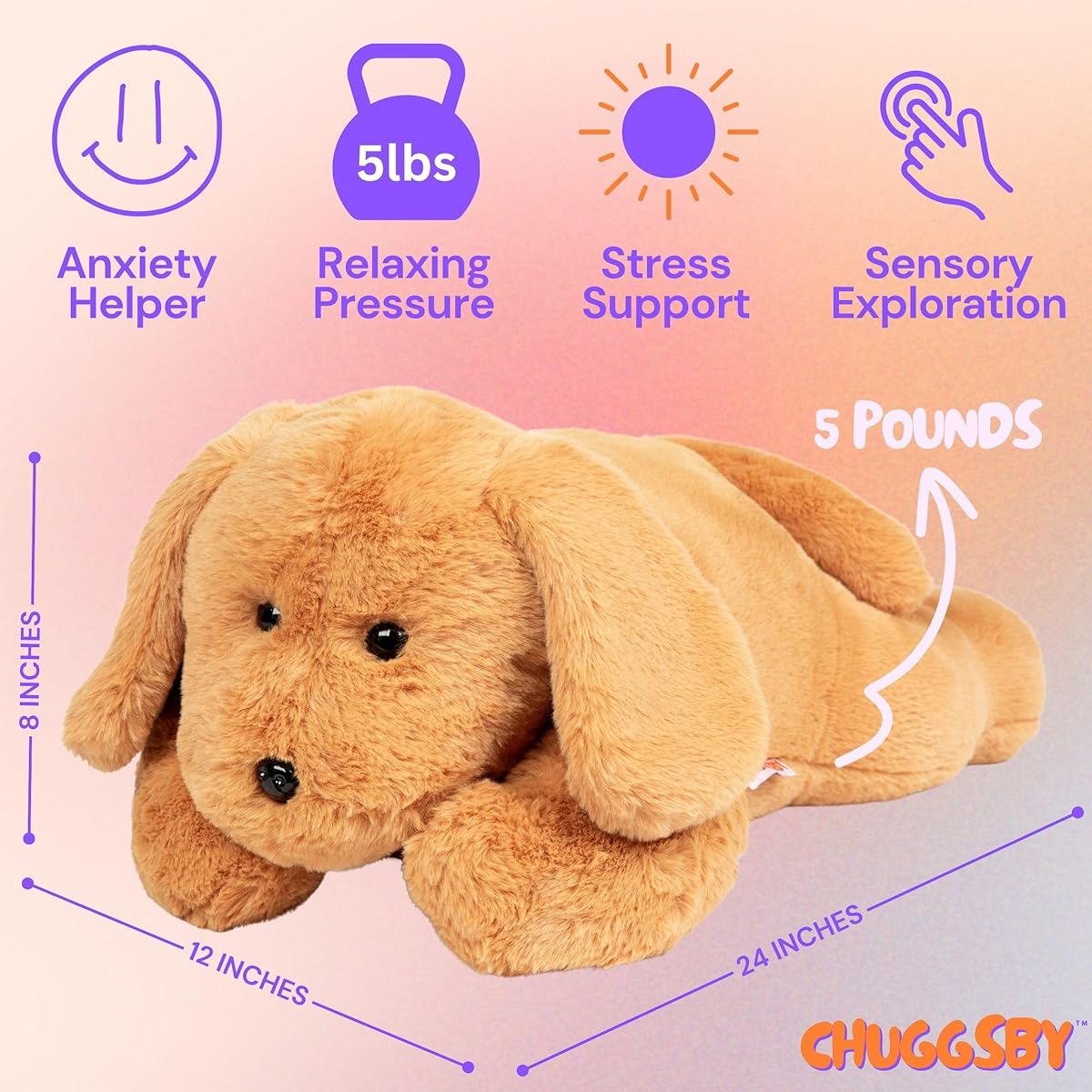 Chuggsby weighted stuffed animal | 5 pound dog | weighted stuffed animal | dog stuffed animal | cute stuffed animal | cute stuffed animal | dog stuffed animal | large stuffed animal | giant stuffed animal