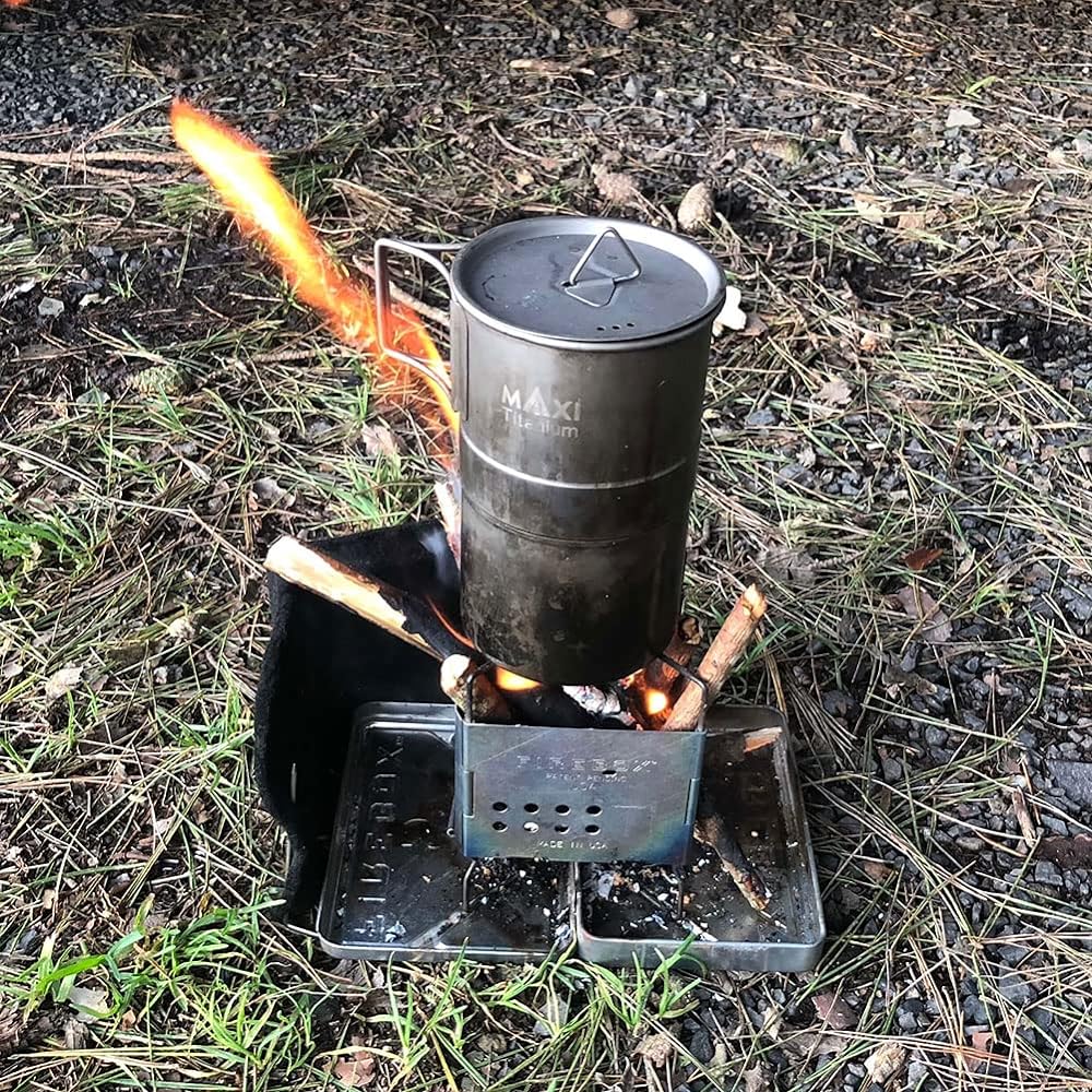 FIREBOX GEN2 Stainless Steel [Nano Stove + X-Case Set] (Nano Stove, X-Case, Carbon Felt) Wood Stove [Genuine Japanese Product]