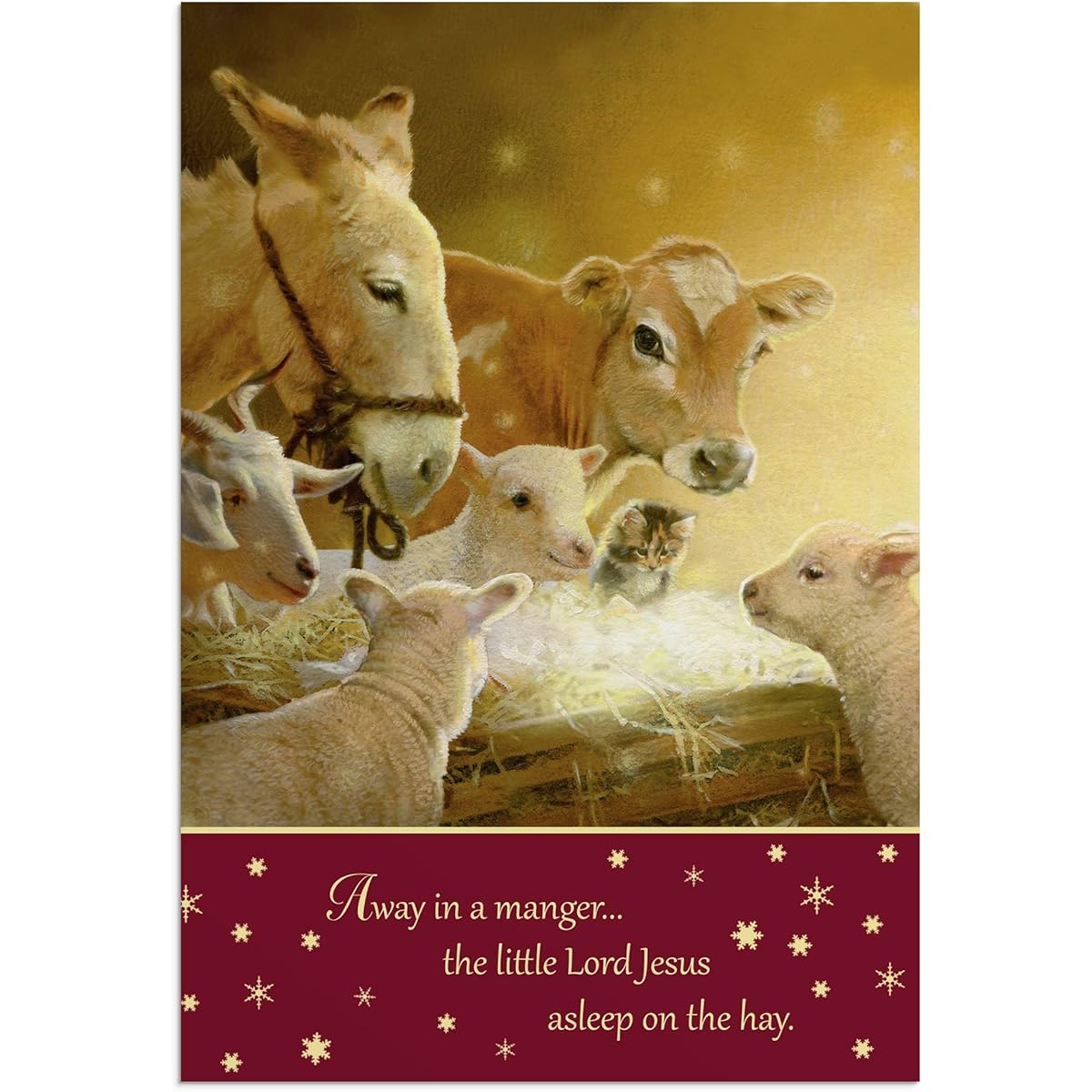 DaySpring - Away with Fodder Animals - Inspirational Christmas Cards - Box of 18 Cards and Envelopes NLT (J6340)