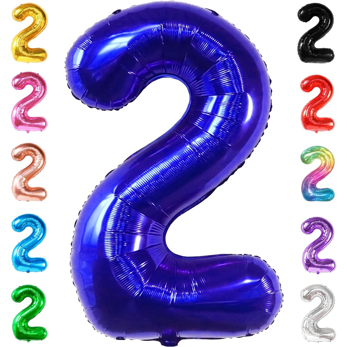 KatchOn Giant Royal Blue Number 2 Balloons - 40 Inch | 2 Royal Blue Balloons | 2nd Birthday Decorations for Boys | 2nd Balloons Baby Shark Balloons 2nd Birthday | Blue Birthday Decorations