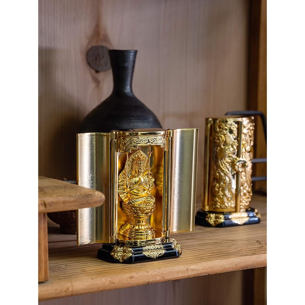 Buddha statue Senju Kannon Bodhisattva with Zushi (gold plated/24k gold) Buddhist sculptor: Keiaki Watanabe Prototype_ (born in the Year of the Rat) Twelve Zodiac Guardian Zodiac Zodiac Takaoka Copperware (Senjukan Nonbosatsu)