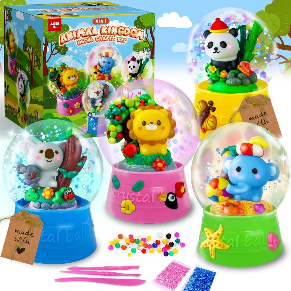 ToyUnited Snow Globe Craft for Kids - Water Globe with Clay