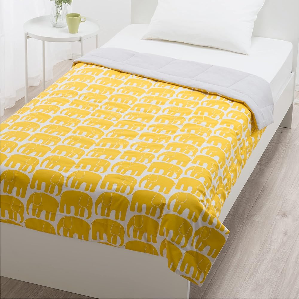 Nishikawa Skin Comforter Quilt Bed Single Washable Pile 100% Cotton Finlayson Elephanty Soft Yellow FR03703012
