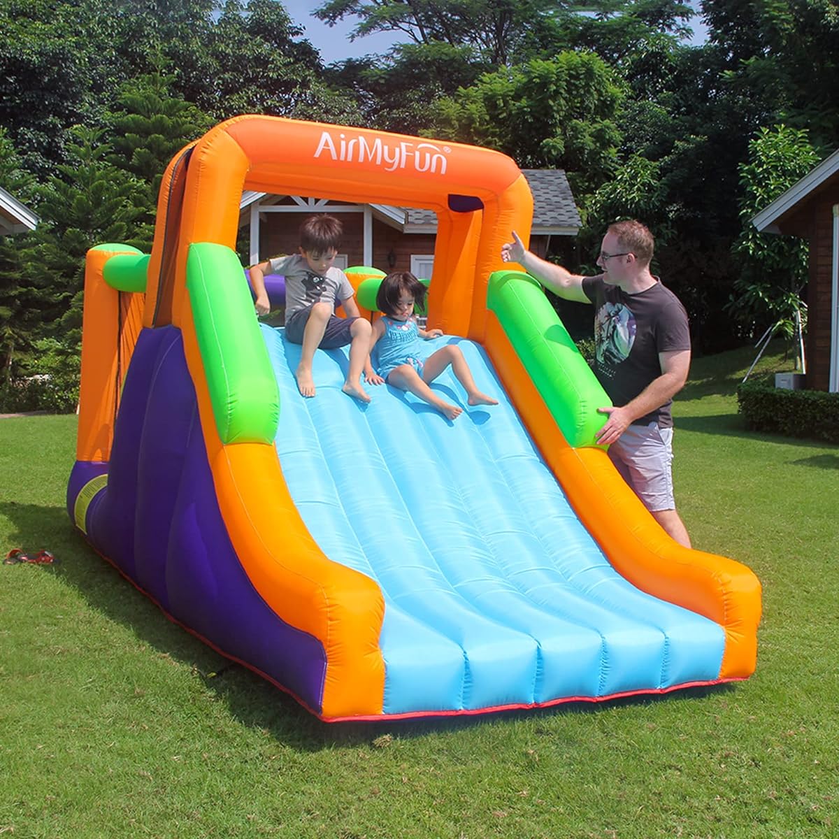 AirMyFun Inflatable Bounce House, Toddler Bouncy Castle for Kids Indoor Party with Blower