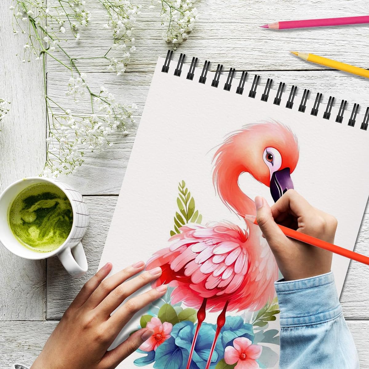 OSIMIG Sketchbooks 8.5" x 11", Set of 10 Top Spiral Bound Sketch Pads, 300 Sheets (70lb/100gsm) Drawing Paper Pads Sketchbooks for Kids, Artists, Adults Art Supplies
