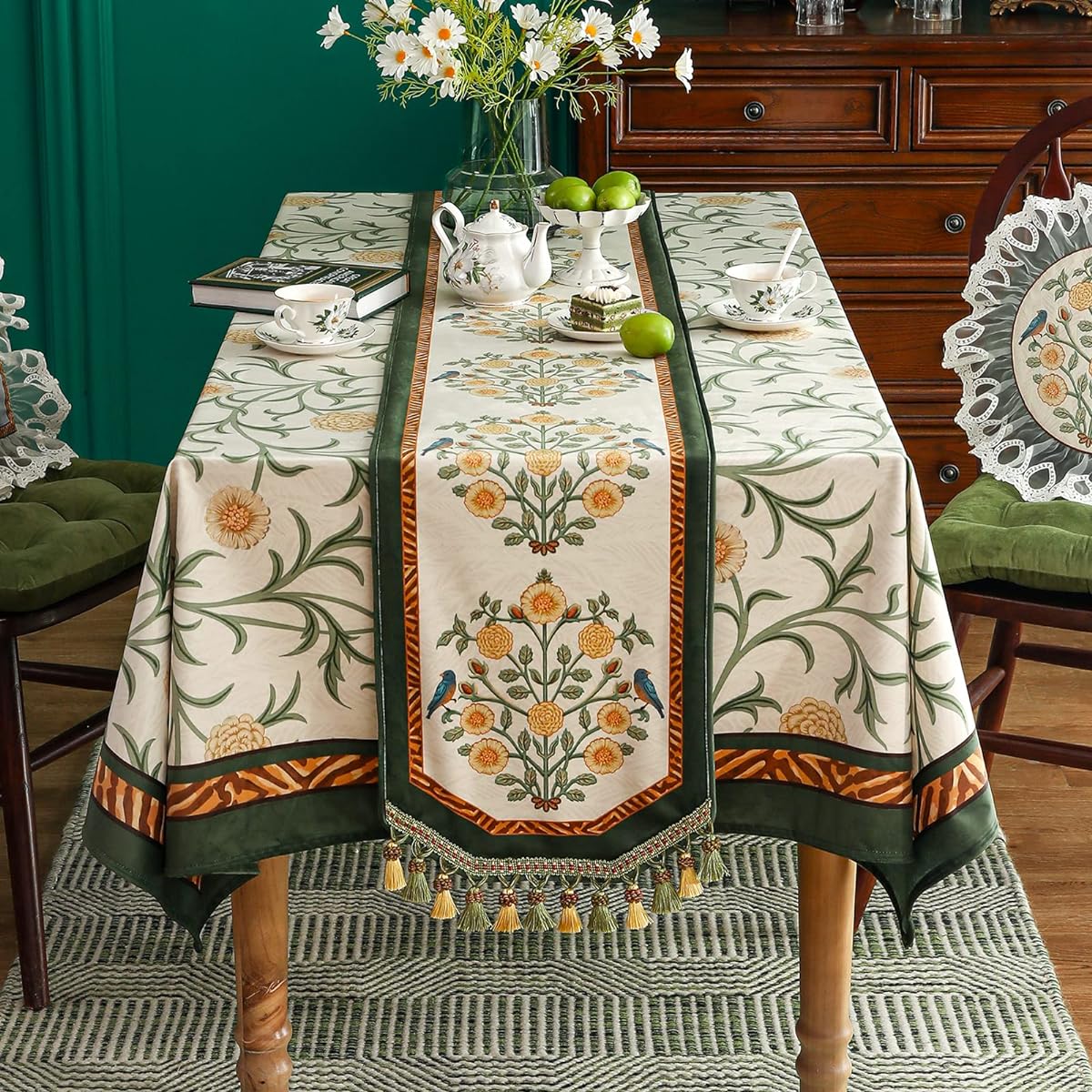 patdrea Velvet French Table Runner Farmhouse Home Kitchen Dining Decor Party Family Dinner Wedding 16" x 102"
