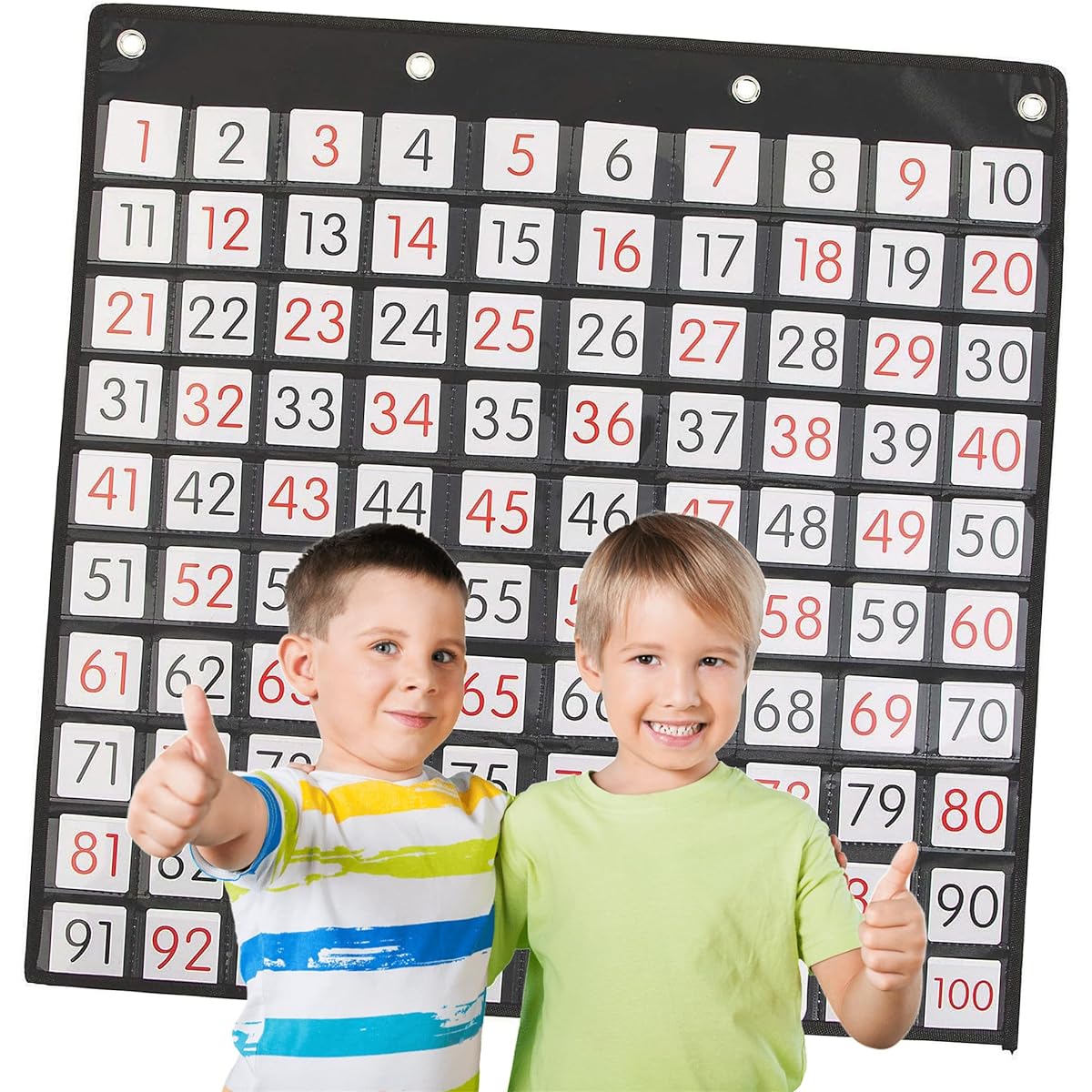 Fun Express Count to 100 Pocket Chart - 101 Pieces - Educational and Learning Activities for Kids