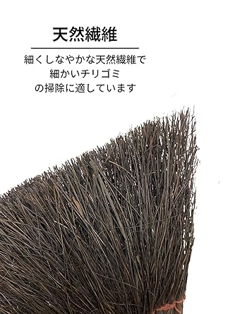 Nippon Clintech Tech Black Fern Broom Short Handle Width 23cm Total Length 75cm Indoor/Outdoor Thin and Flexible Natural Fiber Cleaning Fine Dirt and Dust [Great Value Set of 10]