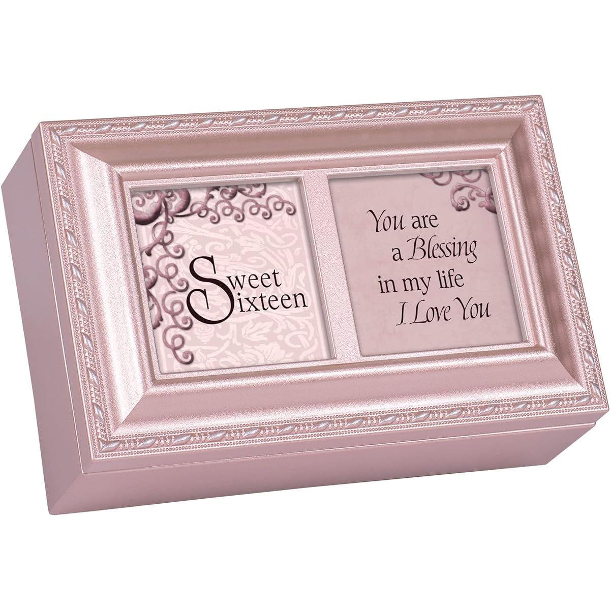 Cottage Garden Sweet Sixteen Blessing Matte Pink Petit Jewelry Music Box You Light Up My Life