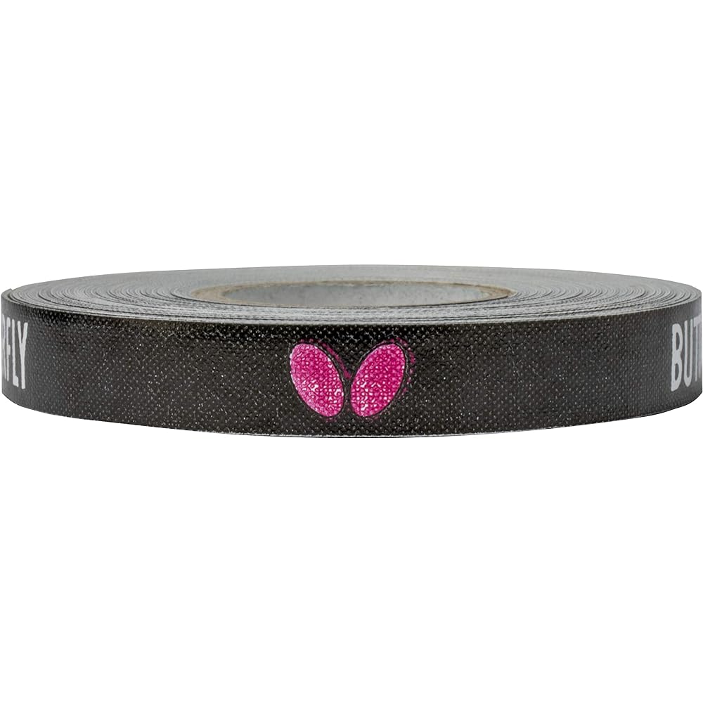 Butterfly Side Tape Protects Rubber and Blade Edges for Table Tennis Paddles - Color Black/White/Magenta - Width 9mm - Roll 1m (2 racquets) 5m (20 racquets) 50m (100)