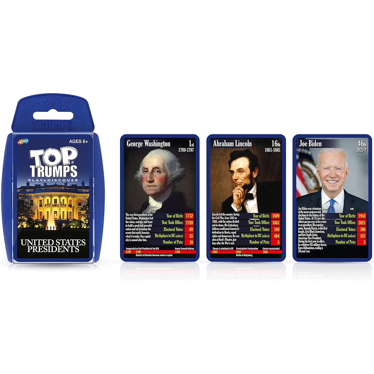 Top Trumps Card Game US Presidents - Family Games for Kids and Adults - Learning Games - Card Games for 2+ Kids - Kid War Games - Card Wars - For 6+ Kids