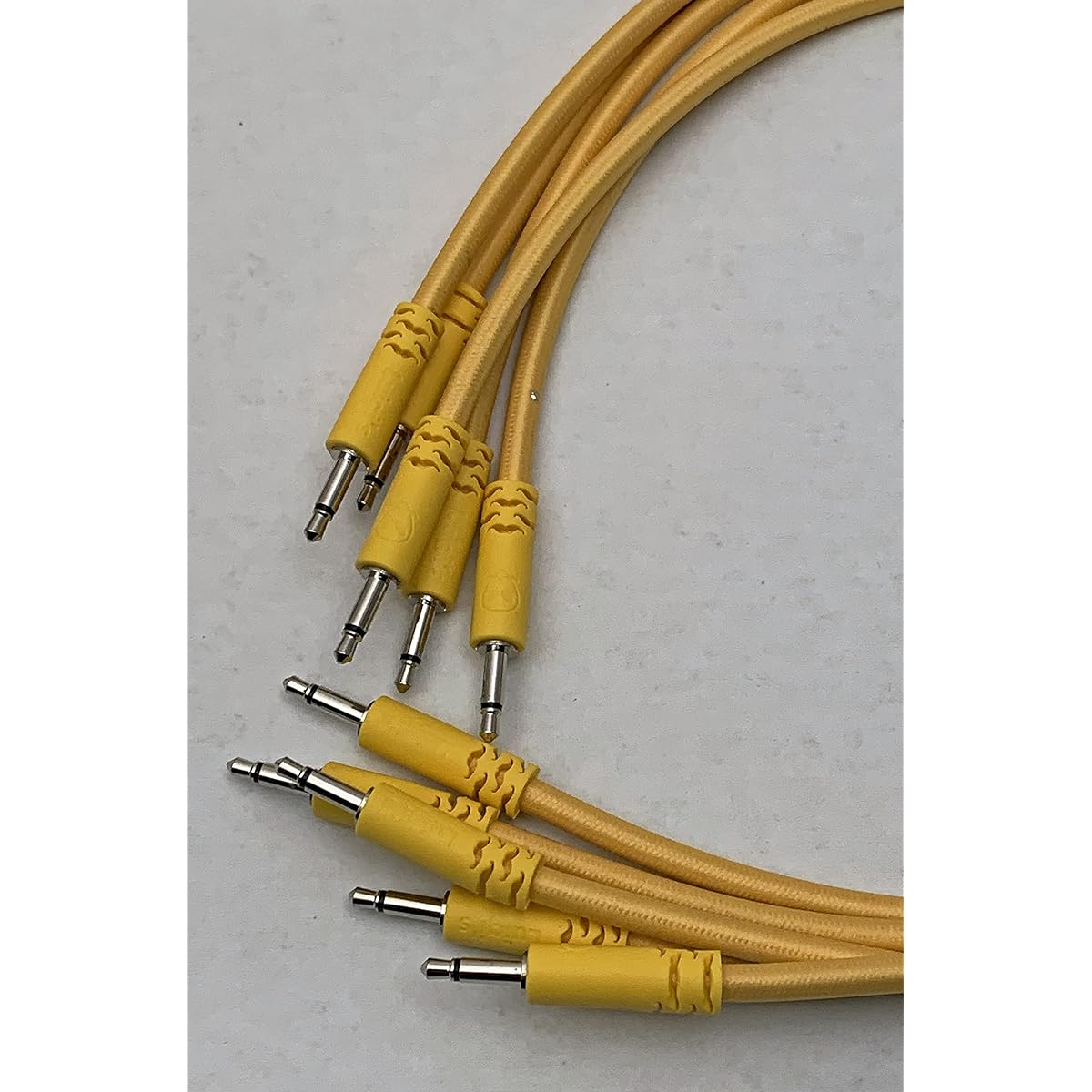 Luigis Modular Supply Bucatini Braided Patch Cables - 5 Gold Cables, 6 Pieces (15cm)