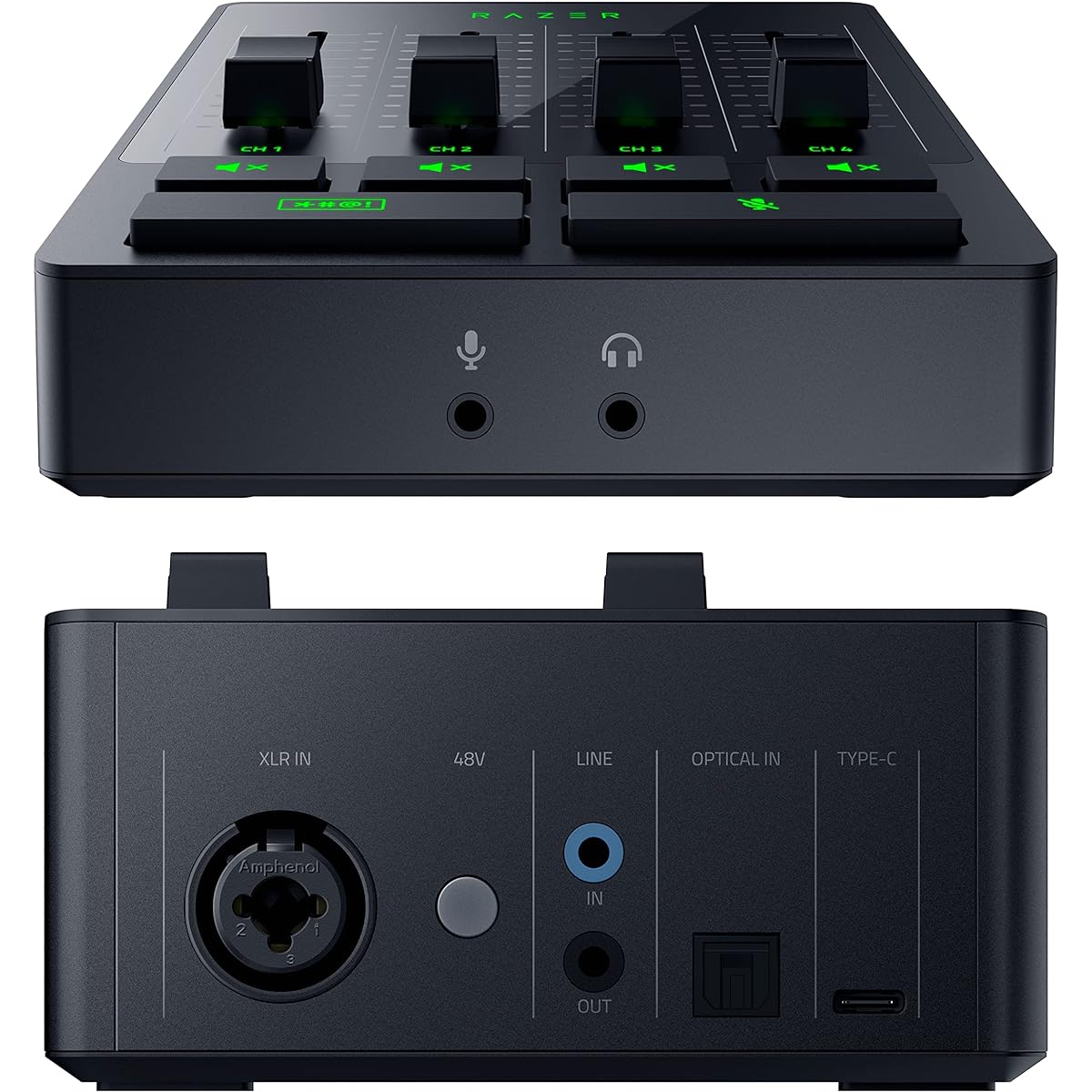 th Mute Button Streaming Distribution Audio Interface 4 Channel Preamp XLR Input USB Connection Plug & Play 2 Ground Loop Isolators Included Equipped with Chroma RGB [Guaranteed by Japanese Authorized Dealer] RZ19-03860100-R3M1 Black 11.5 × 5.5 × 15.5 cm
