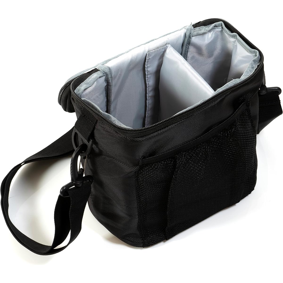 Ronoto River Small Black Trumpet Mute Accessory Bag - Padded Adjustable Shoulder Strap and Mesh Pocket - Includes Microfiber Cleaning Cloth, Black, Trumpet Mute Accessory Bag