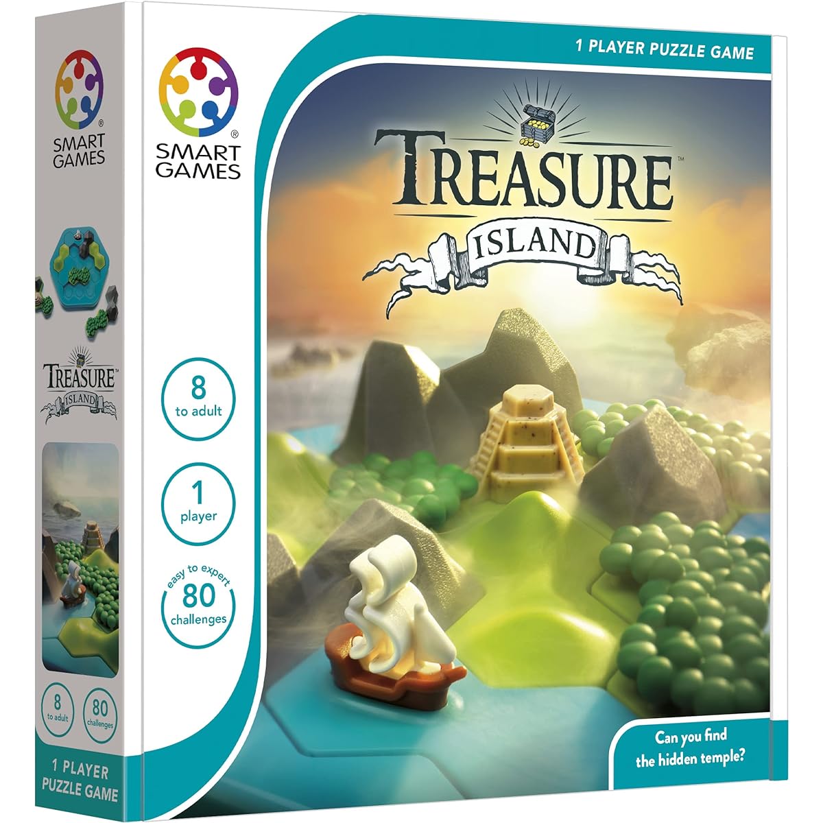 SmartGames Treasure Island Deduction Game for ages 8-adult featuring 80 different challenges