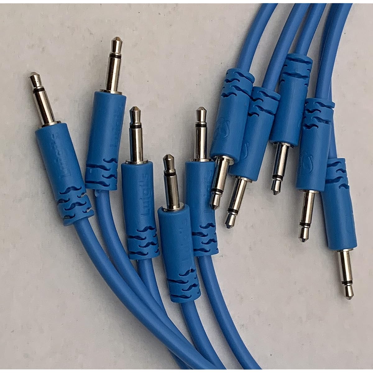 Luigis Modular Supply Spaghetti Urarack Patch Cables - Pack of 5 Blue Cables 18 (45cm)