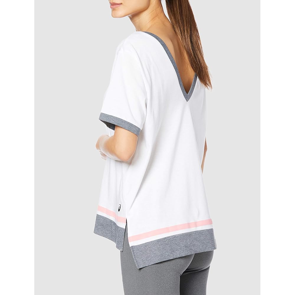[ASICS] Training Wear Color Block Short Sleeve Shirt 2032B795 Women's