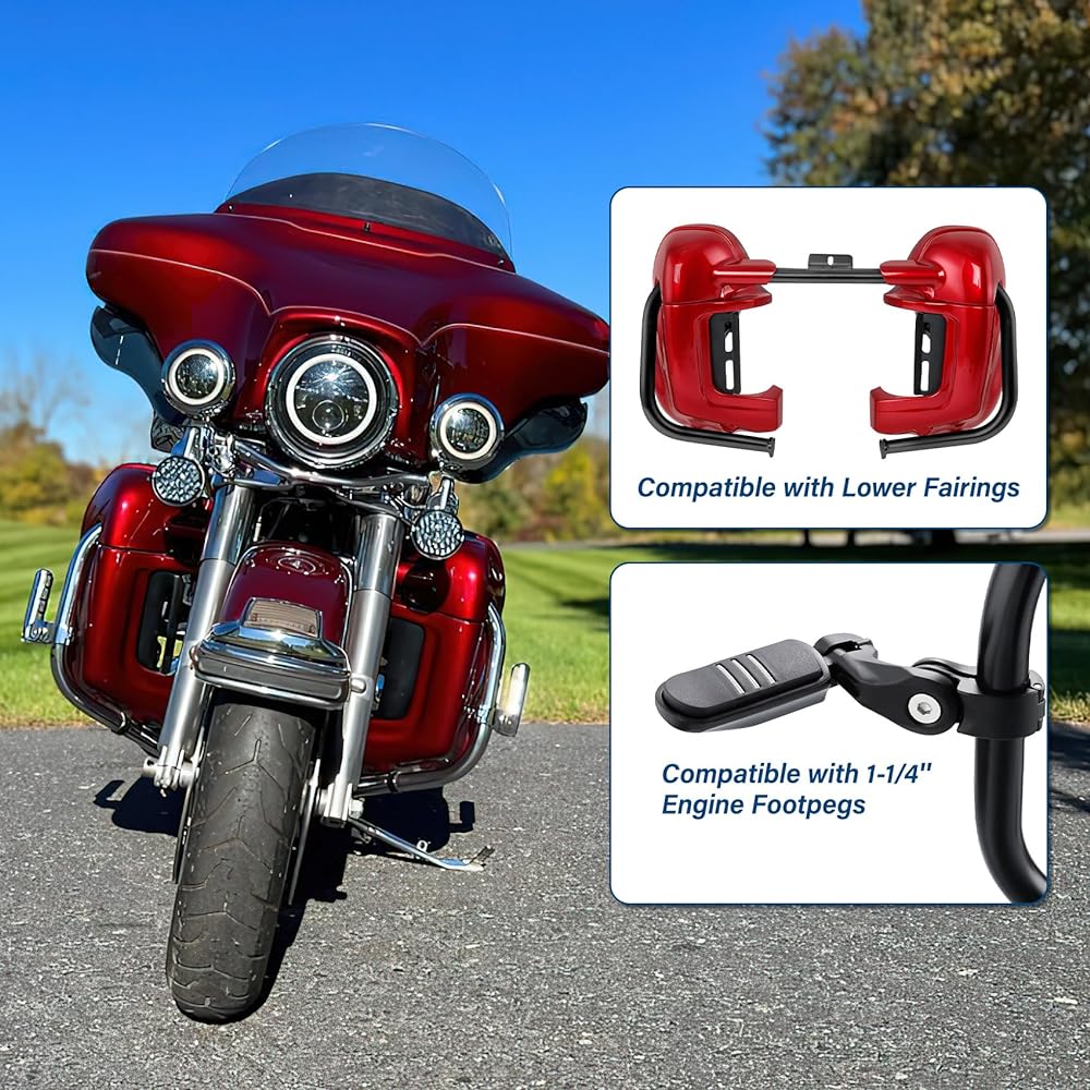TCT-MT Engine Guard Crash Bar Highway Harley Touring Road King FLHR Electra Glide Standard FLHT 1997-2008 EFI FLHRCI FLTRI '98-06 FLHRC FLTR FLHTCU '07-08 CVO Road King FLHRSE6 2014 Chrome