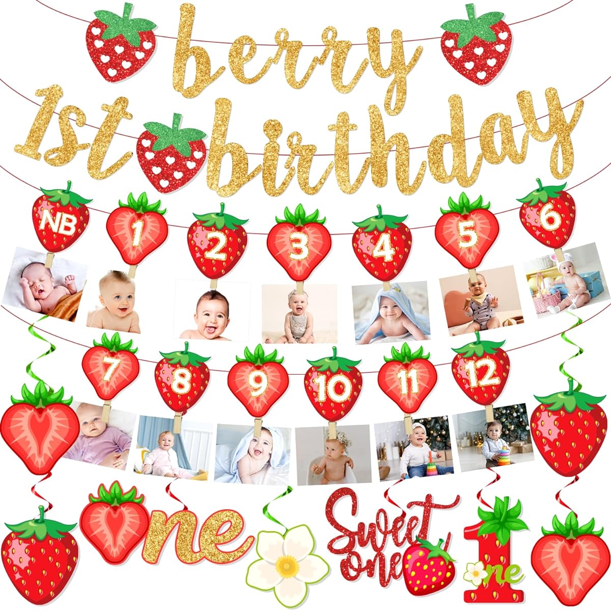 berry first birthday banner