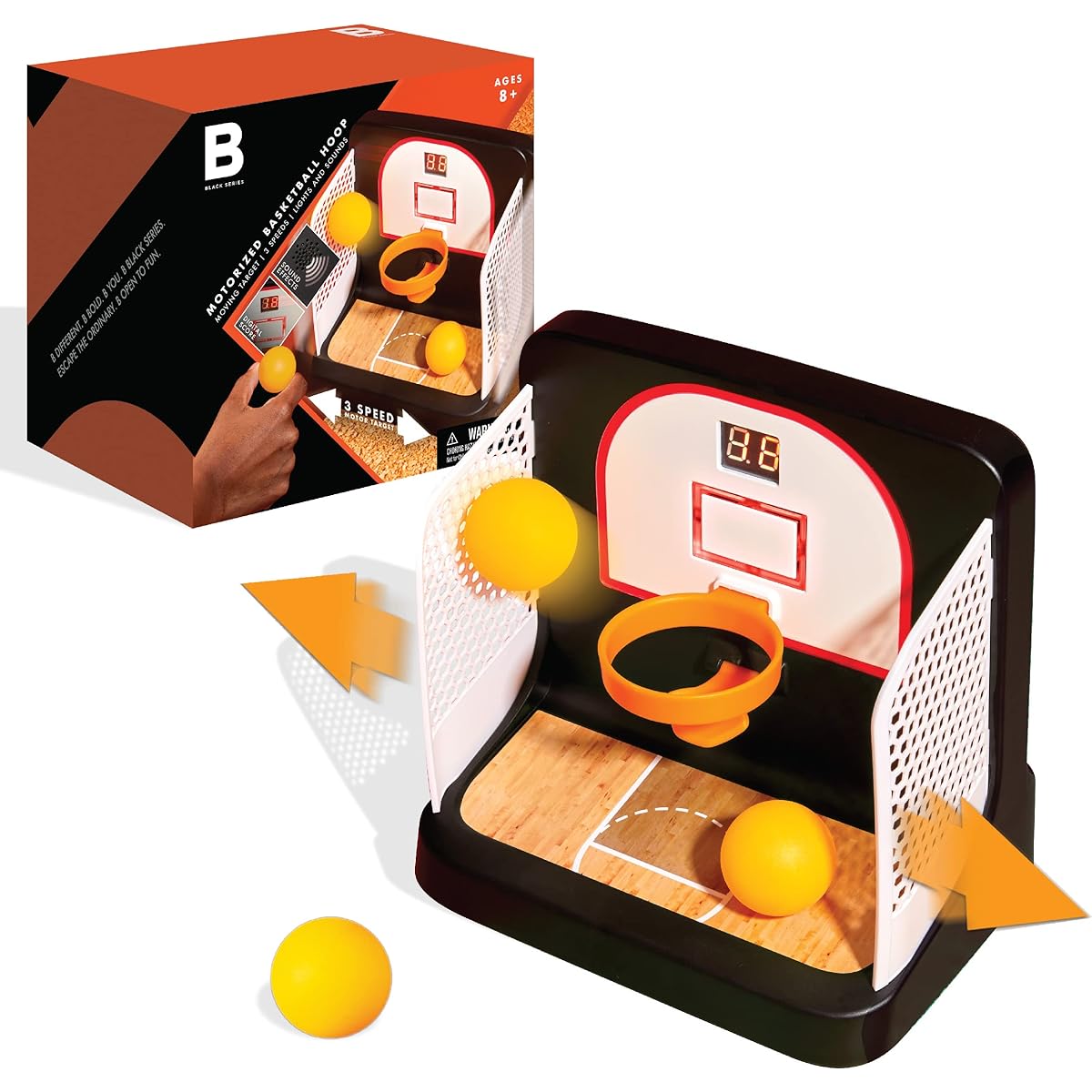 BLACK SERIES Electric Basketball Hoop Game with 3 Balls