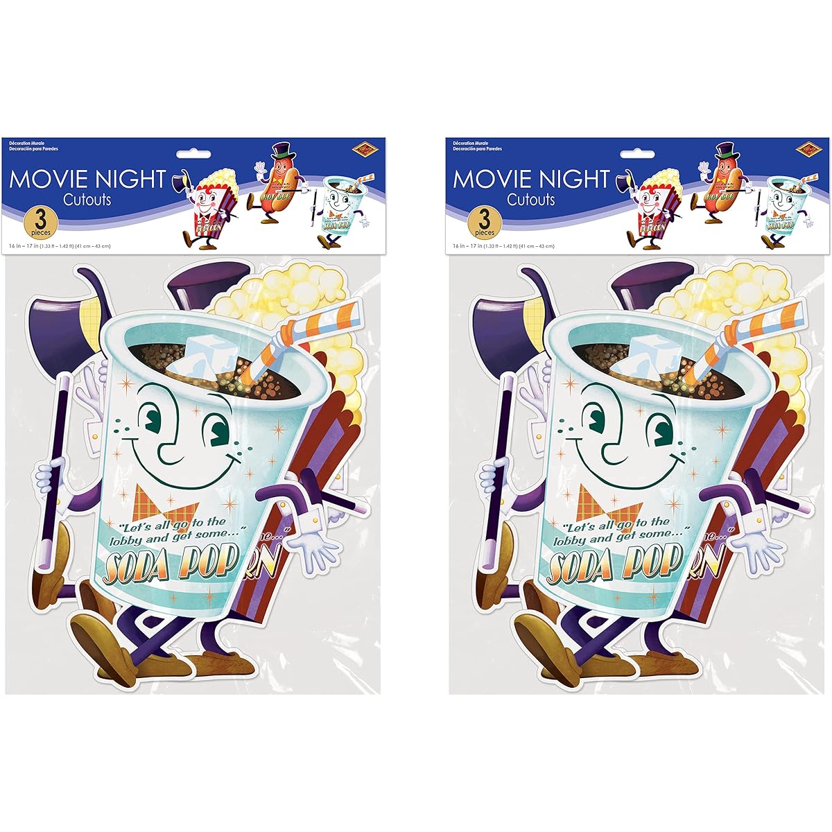 3 Movie Night Cutouts (Pack of 3) Multicolor S57464AZ2