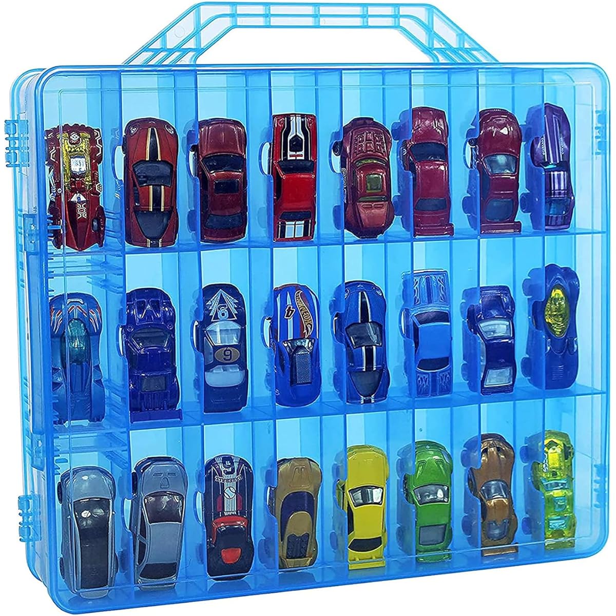 Bins & Things Toy Organizer Storage Case, 48 Compartments Toy Display Case Fits Hot Wheels Bakugan Lego Dimensions