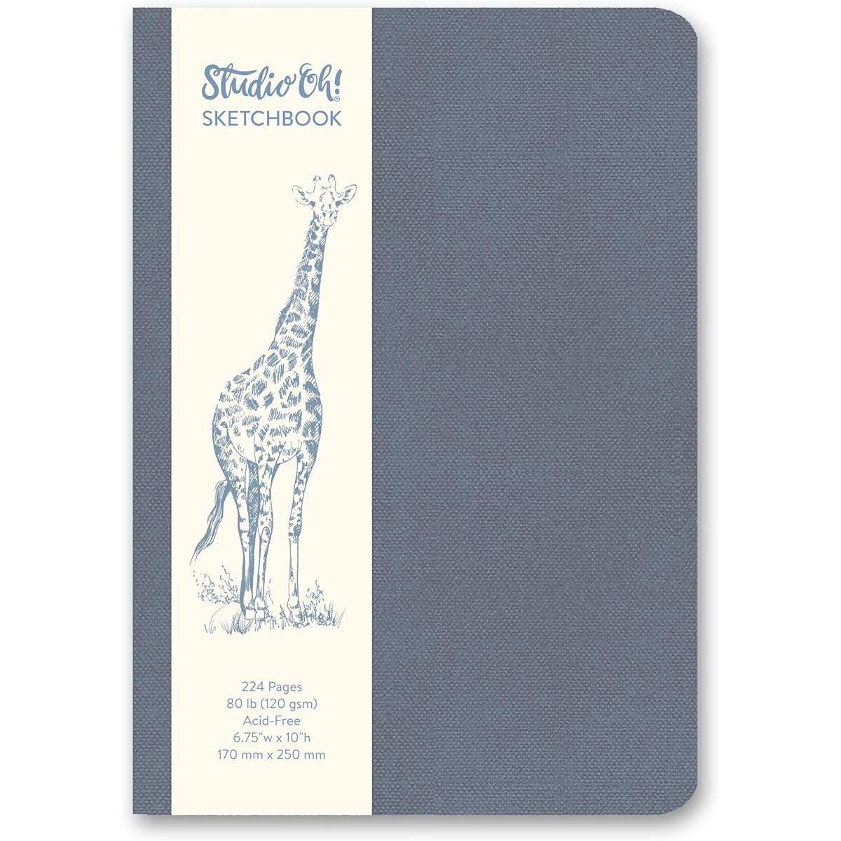 Studio Oh! Riley Sketchbook - Aegean Blue - 6.75" x 10" Mixed Media Sketchbook with 224 Pages on Acid-Free Paper for Drawing, Painting, and Design