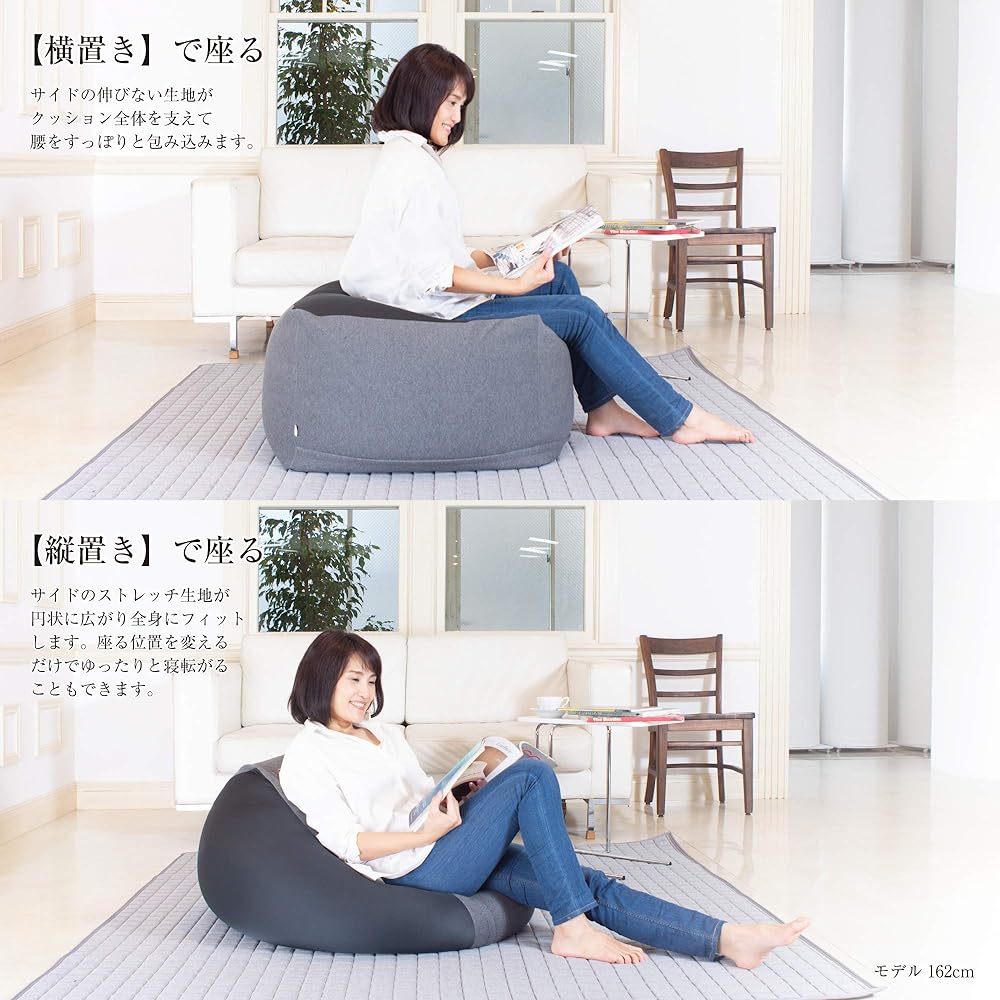 Flex Sales Bead Cushion Buried Happiness Made in Japan 2WAY Cube Sweatshirt Dark Gray L Size PCM-6519SW
