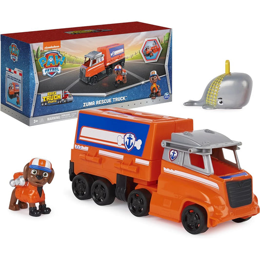 Paw Patrol, Big Truck Pup’s Zuma Transforming Toy Trucks with Collectible Action Figure, Kids Toys for Ages 3 and up