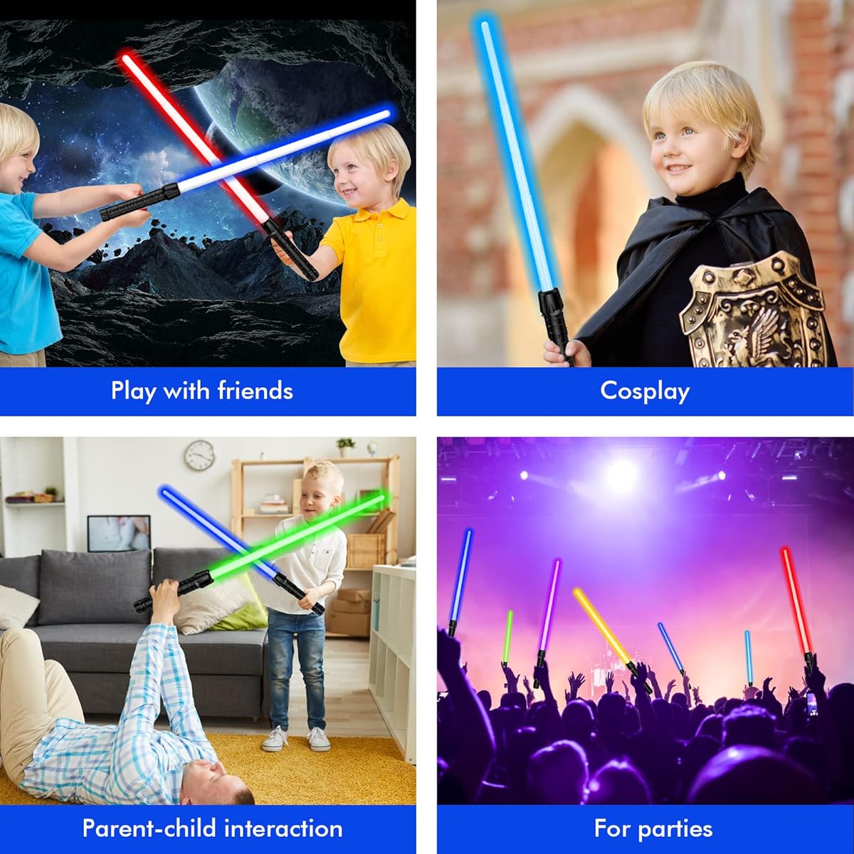Lightsabers for Kids 6 Pack Light Up Saber Gift Set Birthday Party Favors