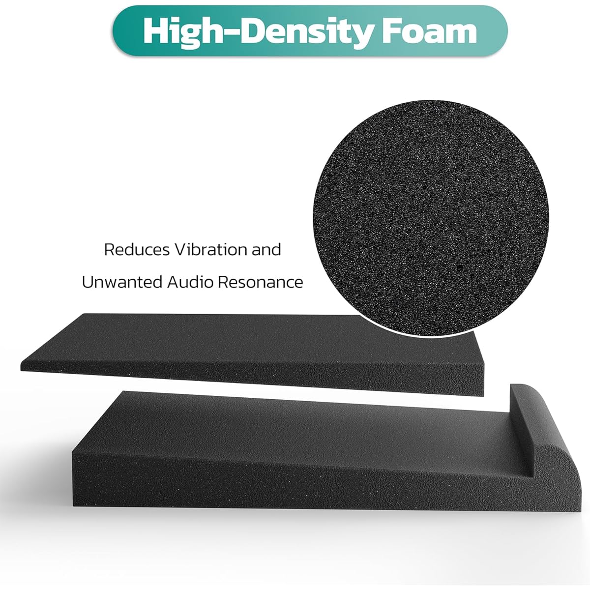 HYCHINS Subwoofer Isolation Pad Pair (1.6" X 7.7" X 11.8" Stereo Vibration Isolation Stabilizer Base) - Speaker Foam - Speaker Isolation Pad - Isolation Pad Subwoofer Stand Speaker Isolation Pad