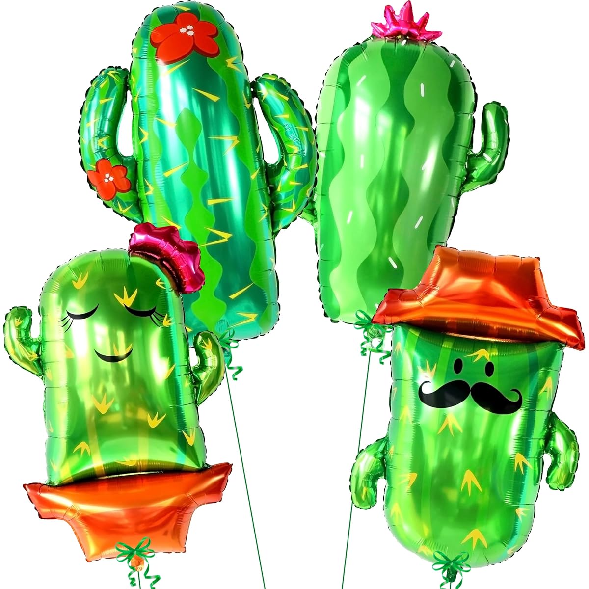 KatchOn Cactus Balloons for Cactus Party Decorations - Large 34 Inch | Fiesta Balloons for Fiesta Party Decorations | Cactus Birthday Balloons | Mexican Party Decorations Cinco De Mayo Decorations