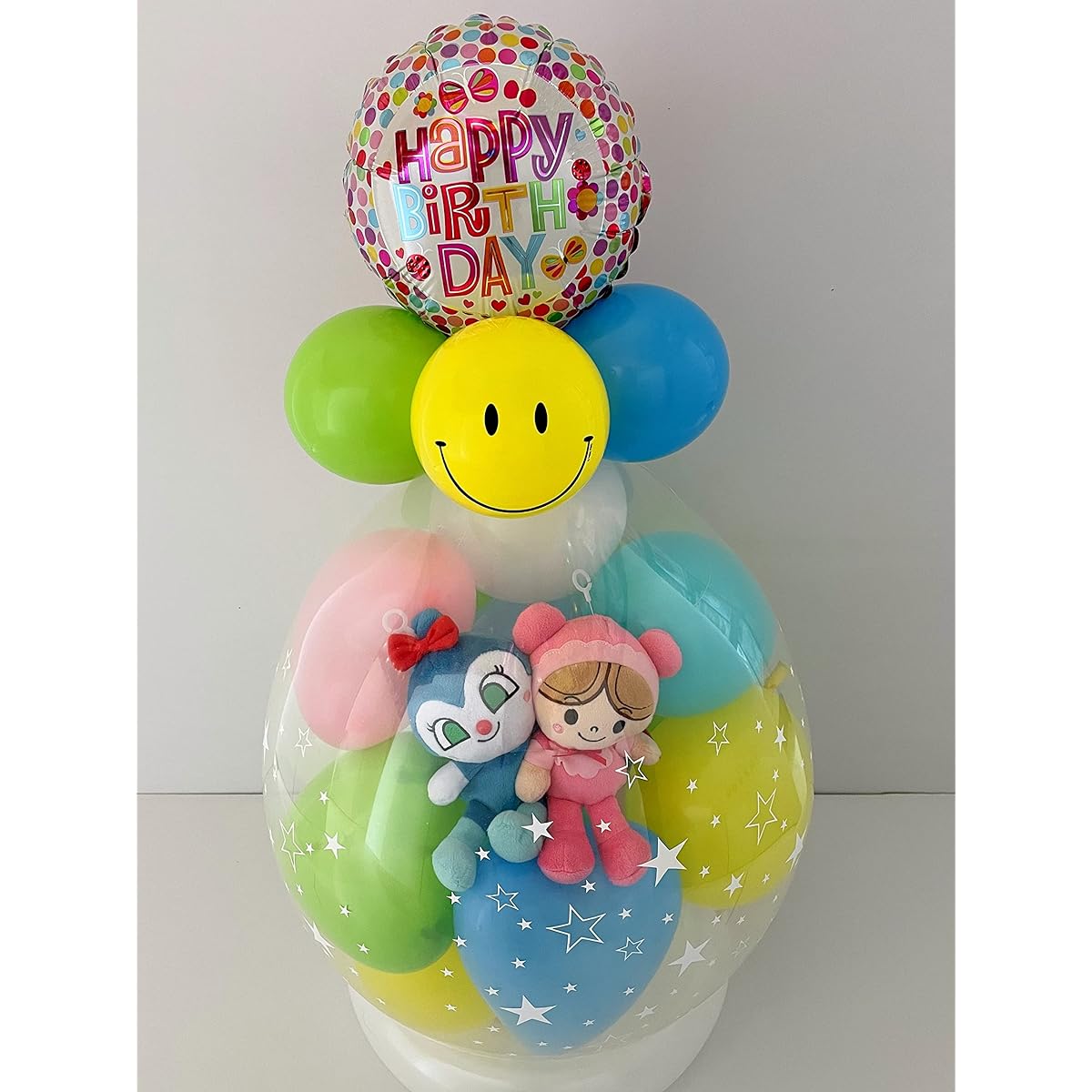 Pair balloon wrapping stuffed toy balloon birthday boy girl (Kokin-chan & Akachan-man)