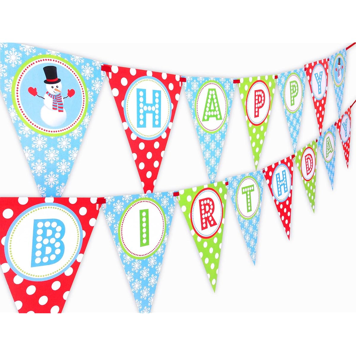 Snowman Happy Birthday Banner Pennant