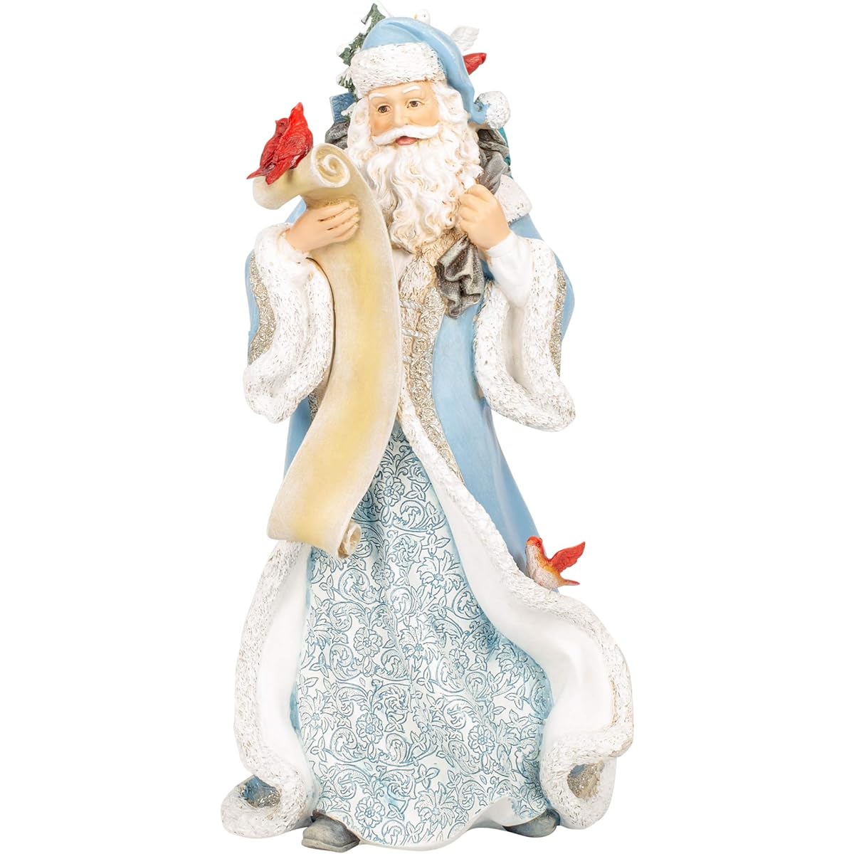 Roman - 36cm SANTA W/FEATHER FRIENDS FIG