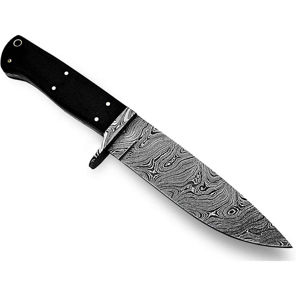"Knife King" Custom Damascus Knife Custom Damascus handmade hunting knife. Leather sheath. Top quality.
