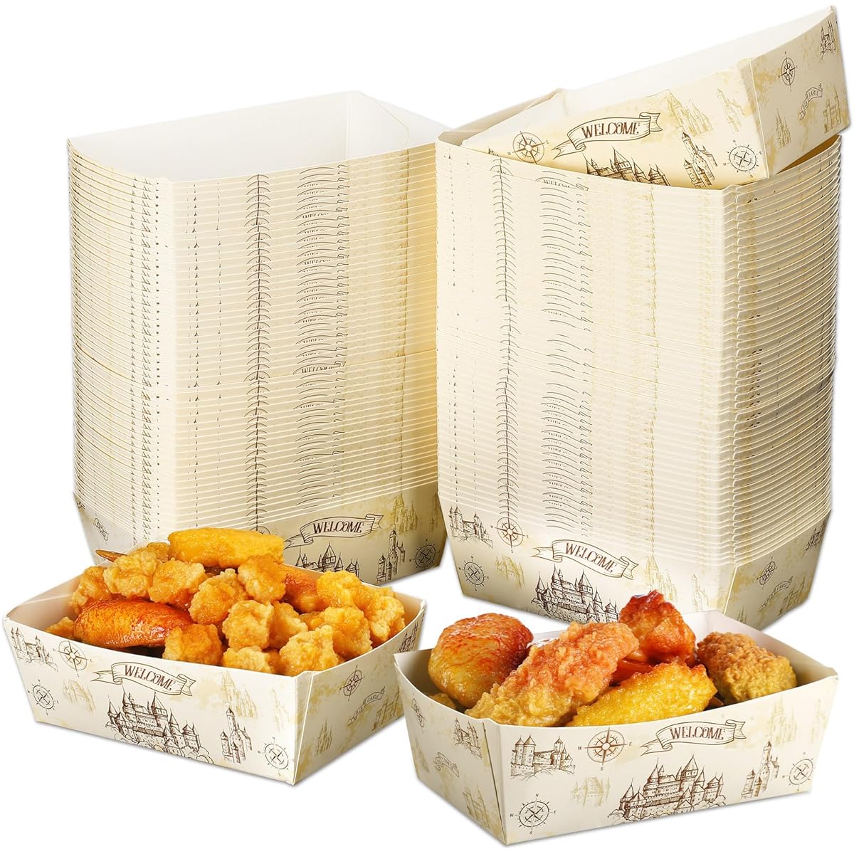 1 lb Wizard Party Paper Bowls Wizard Table Decorations Wizard Bowls Wizard Food Trays Wizard Serving Dishes Party Supplies Birthday Popcorn Sports Games Trays Snack Bowls Pre-Assembled 100pcs