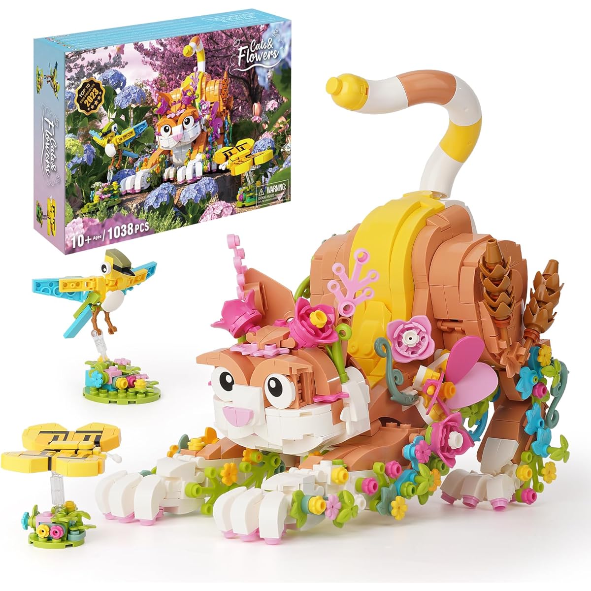 JOJO&Peach Creator 3-in-1 Flower and Cat Animal Toy Building Set STEM Toys 8+ Collectible Building Toys Creative Gifts for Kids Boys & Girls 8 9 10 12+