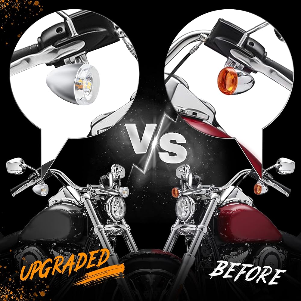 QUASCO Clear Turn Signal Lens Cover for 2 Inch Bullet Motorcycle Blinkers Compatible with Harley Street Glide Special Softail Sportster Road King Fat Boy Pack of 4