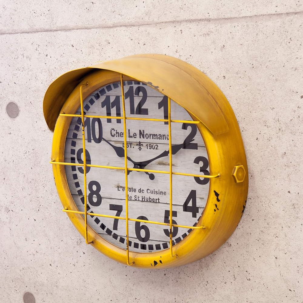 Akizuki Boeki Antique Clock Submarine 2 YELLOW W36×D15×H36cm BLKR1758-1