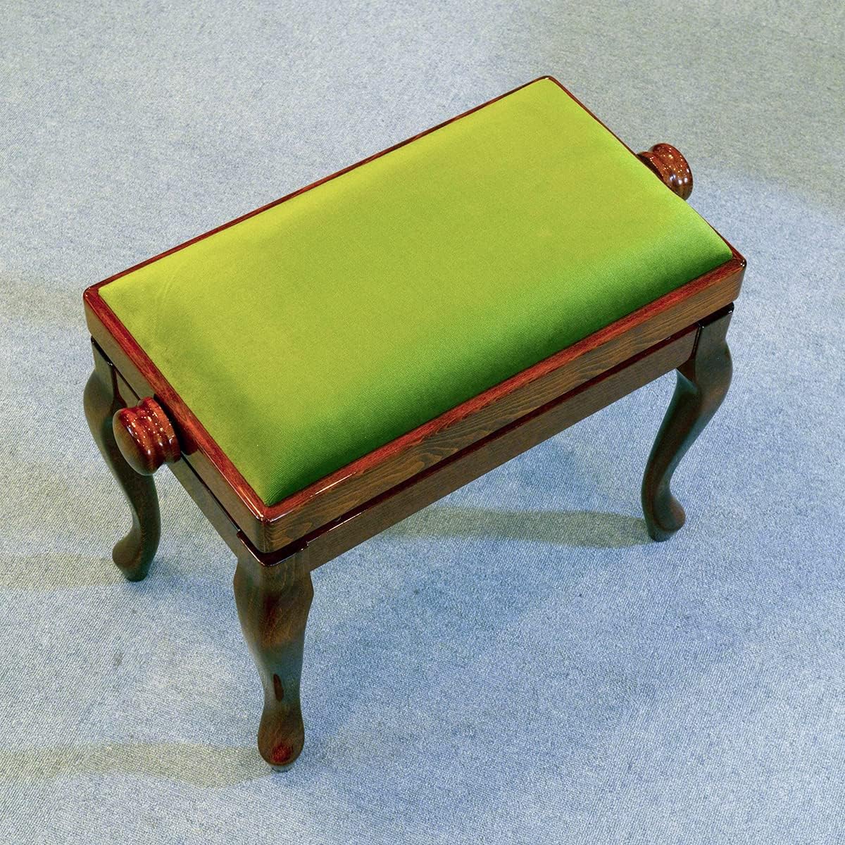 DISCACCIATI MODEL 107 SM Piano Chair Italy Original (Wooden Mahogany Color Polished Seat Green, MODEL 107SM Cat Feet)