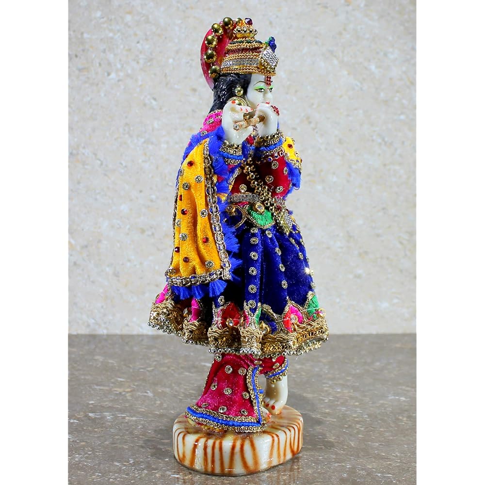 eSplanade Hand Carved God Kishan Krishna Maruti Idol Statue Sculpture - 11 Inch - Resin