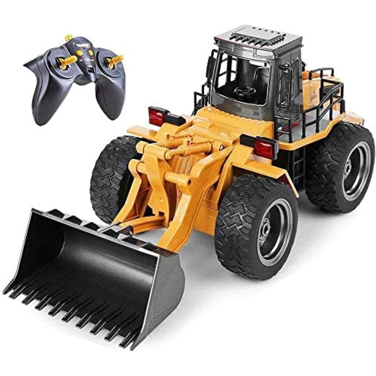 Top Race 6 Channel Fully Featured Wheel Loader RC Remote Control Construction Vehicle Toy Tractor with Lights & Sounds 2.4GHz (TR-113G)