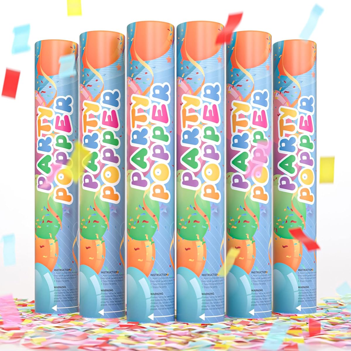 TUR Party Supplies Confetti Cannon Party Popper (12") in Decorative Box - Real Giant Confetti Cannon for Parties, Birthdays, Weddings and More!